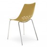 SEDIA JAM CB/1059 - Struttura in metallo Cromato P77, Seduta in policarboinato SAN Bianco Lucido P799 e Senape Lucido P13P