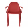 SEDIA CON BRACCIOLI PIU' 2335 -  Struttura in tecnopolimero Rosso Geranio 42. Prettamente per ambienti esterni.