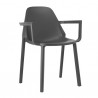 SEDIA CON BRACCIOLI PIU' 2335 -  Struttura in tecnopolimero Antracite 81. Prettamente per ambienti esterni.