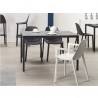 SEDIA CON BRACCIOLI PIU' 2335 -  Struttura in tecnopolimero Lino 11. Tavolo rettangolare modello Mirto.