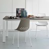 SEDIA JAM CB/1059 - Struttura in metallo Bianco Opaco P94, Seduta in policarboinato SAN Bianco Lucido P799 e Tortora Lucido P837