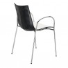 SEDIA CON BRACCIOLI ZEBRA BICOLORE 2610/214 - Gambe e braccioli in metallo Cromato, seduta in Bianco con retro in Antracite