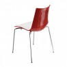 SEDIA ZEBRA BICOLORE 2272/211 - Gambe in metallo Cromato e seduta  con interno in Bianco e retro in Rosso.