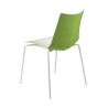 SEDIA ZEBRA BICOLORE 2272/VB221 - Gambe in metallo verniciato Bianco e seduta  con interno in Bianco e retro in Verde Pistacchio
