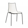 SEDIA ZEBRA BICOLORE 2272/VA214 - Gambe in metallo verniciato Antracite e seduta con interno in Bianco e retro in Antracite.