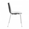 SEDIA ZEBRA BICOLORE 2272/VB214 - Gambe in metallo verniciato Bianco e seduta con interno in Bianco e retro in Antracite.