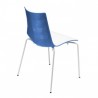 SEDIA ZEBRA BICOLORE 2272/VB213 - Gambe in metallo verniciato Bianco e seduta  con interno in Bianco e retro in Azzurro Fiordali