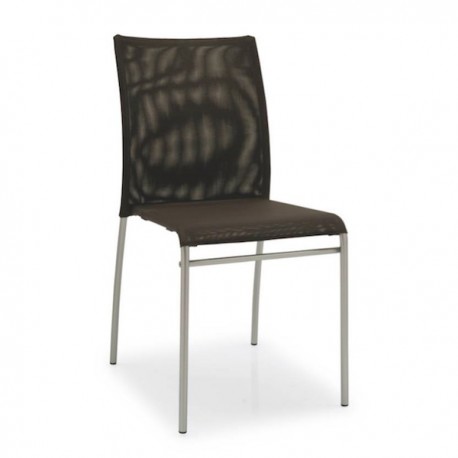 SEDIA JENNY CB/1362 - Struttura in metallo Acciaio Satinato P95, Seduta e schienale in Net Caffè' 473