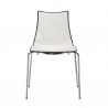 SEDIA ZEBRA BICOLORE 2272/214 - Gambe in metallo Cromato e seduta con interno in Bianco e retro in Antracite.