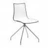 SEDIA CON TRESPOLO ZEBRA BICOLORE 2611/212 - Struttura in metallo Cromato e seduta in Bianco e Rosso.