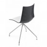 SEDIA CON TRESPOLO ZEBRA BICOLORE 2611/212 - Struttura in metallo Cromato e seduta in Bianco e Rosso.