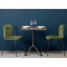 SEDIA ALICE POP 2673 - In metallo verniciato Antracite e seduta in velluto Verde Caldo. Base tavolo Nemo  piano stratificato.