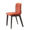 SEDIA NATURAL ALICE POP 2849 - Gambe in legno Smoke con seduta in velluto Rosso Mattone , anche ignifugo.