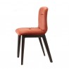 SEDIA NATURAL ALICE POP 2849 - Gambe in legno Smoke con seduta in velluto Rosso Mattone , anche ignifugo.