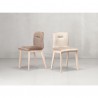 SEDIA NATURAL ALICE POP 2849 - Gambe in legno Faggio Sbiancato con seduta in velluto Ecrù o Marroncino Castoro, anche ignifugo.