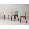 SEDIA NATURAL ALICE POP 2849 - Gambe in legno Smoke con seduta in velluto Rosso Mattone , anche ignifugo.