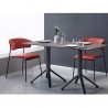 	SEDIA CON BRACCIOLI LISA 2851 - In metallo verniciato Antracite, seduta e schienale in velluto Rosso Mattone. Tavolo base Nemo 