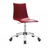 SEDIA CON RUOTE ZEBRA ANTISHOCK 2602 - Struttura in alluminio pressofuso Cromato e scocca in policarbonato Rosso Pieno 340.