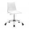 SEDIA CON RUOTE ZEBRA ANTISHOCK 2602 - Struttura in alluminio pressofuso Cromato e scocca in policarbonato Bianco Pieno 310.