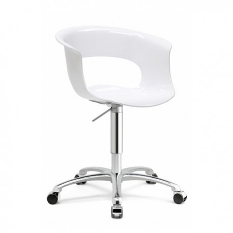 MISS B OFFICE 2694 - Struttura in acciaio Cromato e seduta in policarbonato Bianco Pieno dall'effetto lucido 310.