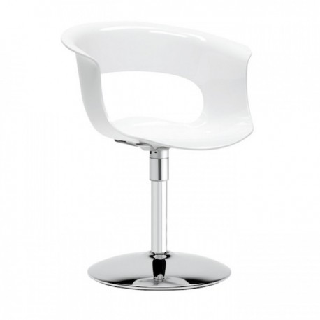 SEDIA MISS B TWIST ANTISHOCK 2693 - Struttura in acciaio Cromato e seduta in policarbonato Bianco Pieno ad effetto lucido 310.