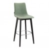 SGABELLO NATURAL ZEBRA POP -  Struttura in legno massello di faggio Wengè FW, seduta in tessuto Verde Giada T526.