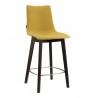 SGABELLO NATURAL ZEBRA POP -  Struttura in legno massello di faggio Wengè FW, seduta in tessuto Giallo Zafferano T527.