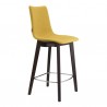 	SGABELLO NATURAL ZEBRA POP - Struttura in legno massello di faggio Wengè FW, seduta in tessuto Giallo Zafferano T527.