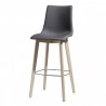 	SGABELLO NATURAL ZEBRA POP - Struttura in legno massello di faggio Naturale, seduta in tessuto Grigio Classico T325.