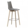SGABELLO FISSO NATURAL ZEBRA ANTISHOCK - Gambe in legno Faggio Naturale FN e seduta in policarbonato Tortora Pieno 315.