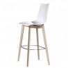 SGABELLO FISSO NATURAL ZEBRA ANTISHOCK - Gambe in legno Faggio Naturale FN e seduta in policarbonato Bianco Pieno 310.