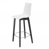 SGABELLO FISSO NATURAL ZEBRA ANTISHOCK - Gambe in legno Faggio Wengè FW e seduta in policarbonato Bianco Pieno 310.