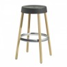 SGABELLO NATURAL GIM 2820 - Gambe in legno di faggio Naturale, seduta in tecnopolimero Antracite 81. Altezza seduta 75 cm.