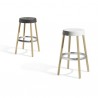 SGABELLO NATURAL GIM 2820 - Gambe in legno di faggio Naturale, seduta in tecnopolimero Lino o Antracite. Per interni.