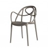 SEDIA ETOILE - P - Struttura e braccioli in polipropilene nel colore Tortora P108. Anche per Outdoor.