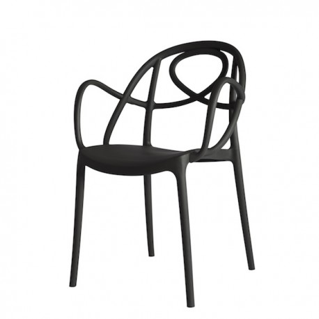 SEDIA ETOILE - P - Struttura e braccioli in polipropilene nel colore Antracite P105. Anche per Outdoor.