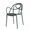 SEDIA ETOILE - P - Struttura e braccioli in polipropilene nel colore Verde P102 Anche per Outdoor.