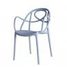 SEDIA ETOILE - P - Struttura e braccioli in polipropilene nel colore Celeste P111. Anche per Outdoor.