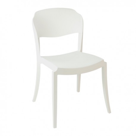 SEDIA STRASS - Seduta e schienale in polipropilene nel colore Bianco P101. Anche per giardino.