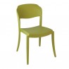 SEDIA STRASS - Seduta e schienale in polipropilene nel colore Verde P102. Anche per esterno.