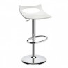 SGABELLO DIAVOLETTO 2220 - Colonna centrale, base e poggiapiedi in metallo cromato. Seduta in plastica Bianco Lino.