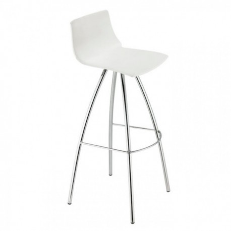 SGABELLO DAY - Struttura in acciaio cromato e seduta in polipropilene Bianco Lino 11. Altezza seduta da 65 cm oppure 80 cm.