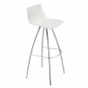 SGABELLO DAY - Struttura in acciaio cromato e seduta in polipropilene Bianco Lino 11. Altezza seduta da 65 cm oppure 80 cm.