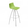 SGABELLO DAY - Struttura in acciaio cromato e seduta in polipropilene Verde Pistacchio 51. Altezza seduta da 65 cm oppure 80 cm.