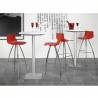 SGABELLO DAY - Struttura in acciaio cromato e seduta in polipropilene Rosso 40. Altezza seduta da 65 cm oppure 80 cm.