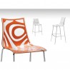 SGABELLO WAVE 2540 - Gambe in metallo Cromato e seduta in policarbonato Trasparente + colore. altezza seduta da 65 o 80 cm.