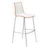 SGABELLO ZEBRA BICOLORE 2560 - Gambe in metallo verniciato Bianco VB e seduta in polimero bicolore Bianco/Arancio 211.