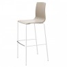 SGABELLO ALICE 2575 - Gambe in metallo verniciato Bianco Lino e seduta in polipropilene Tortora 15. In due altezze di seduta