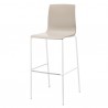 SGABELLO ALICE 2575 - Gambe in metallo verniciato Bianco Lino e seduta in polipropilene Tortora 15. In due altezze di seduta