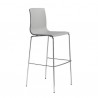 SGABELLO ALICE 2575 - Gambe in metallo Cromato e seduta in polipropilene Grigio Chiaro 82. In due altezze di seduta